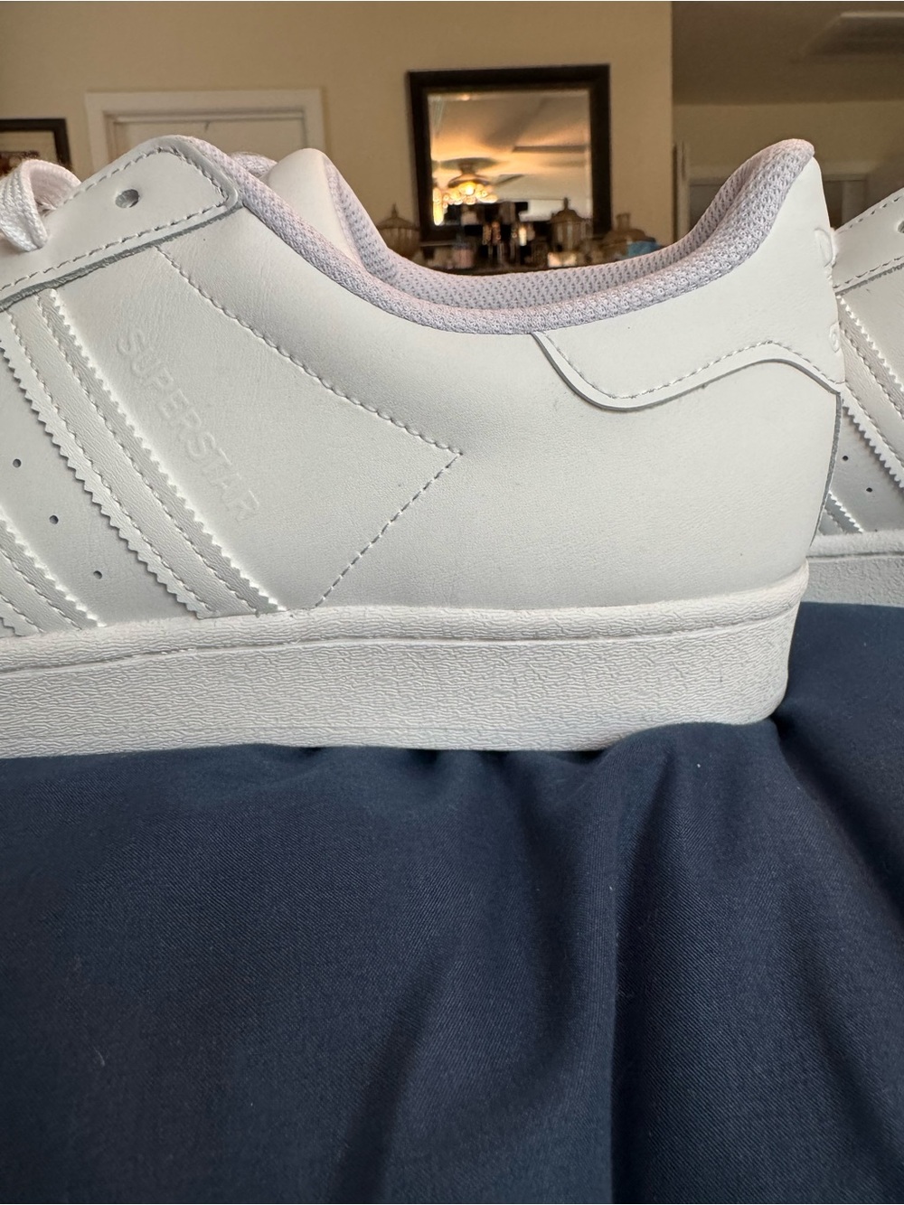 adidas White Classic Superstar Low-Top Sneakers, Size 12 US - Picture 11 of 14